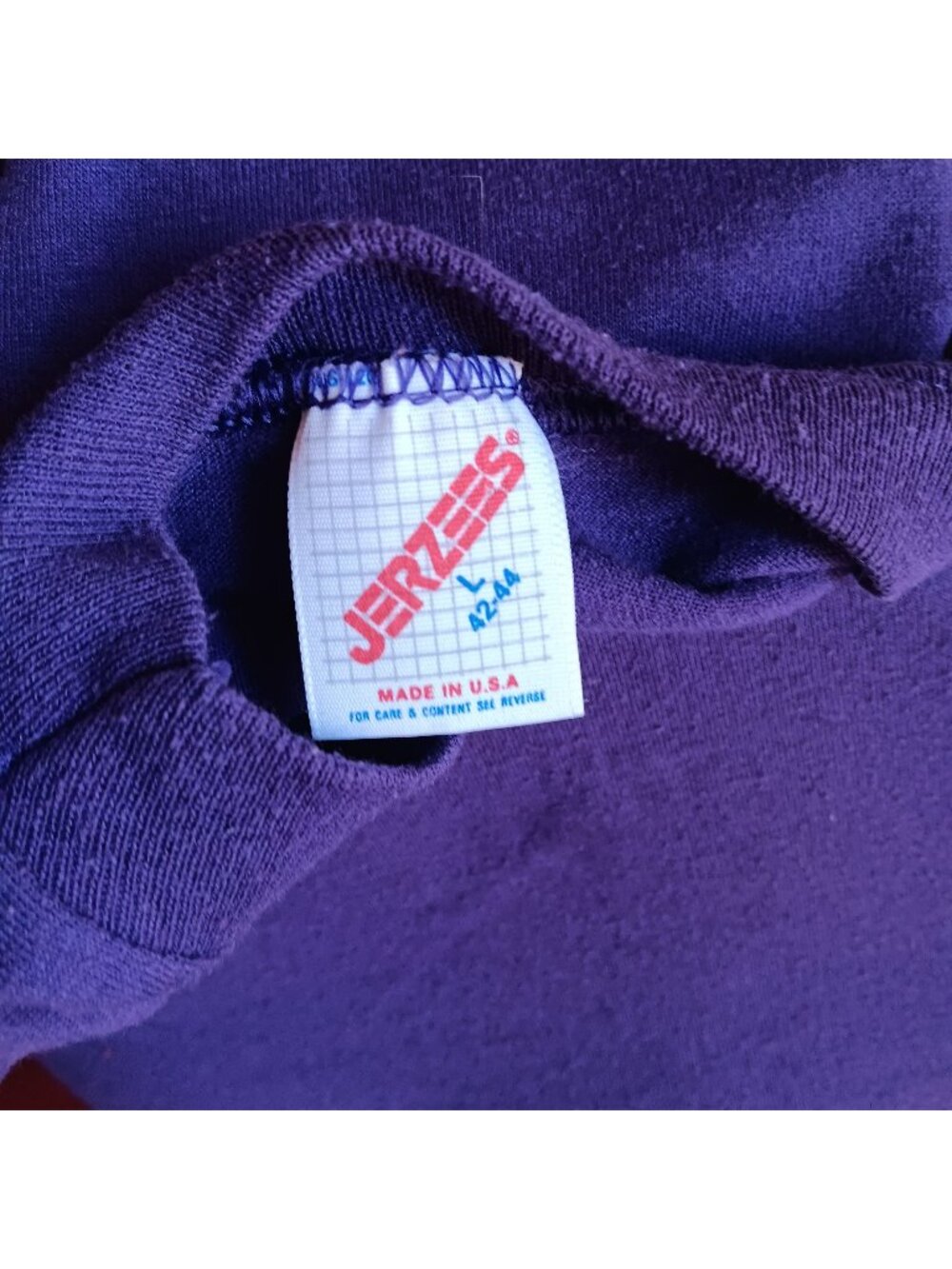 ROYAL PURPLE Vintage T-shirt Large Mens 90s PLAIN T-shirt JERZEES  50/50 USA